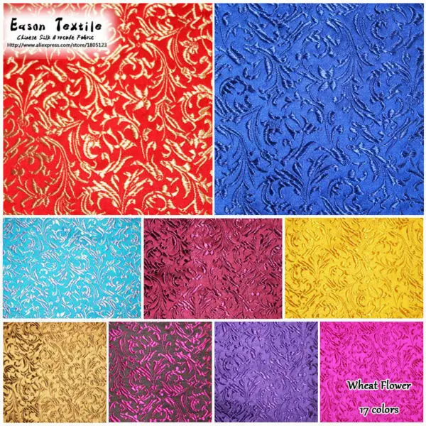 Eason китайская шелковая парча тканая ткань дамакс Подушка/Атлас Тан костюм и Cheongsam Популярные пшеничные цветы 17 цветов означает урожай