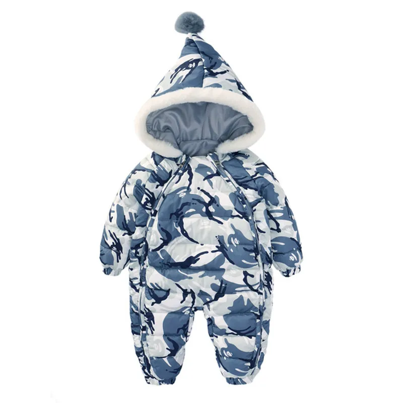 

New Winter Baby Down Cotton Rompers Boys Thick Costume Infant Girls Warm Snowsuit Kid Jumpsuit Children Outerwear Baby Wear G155