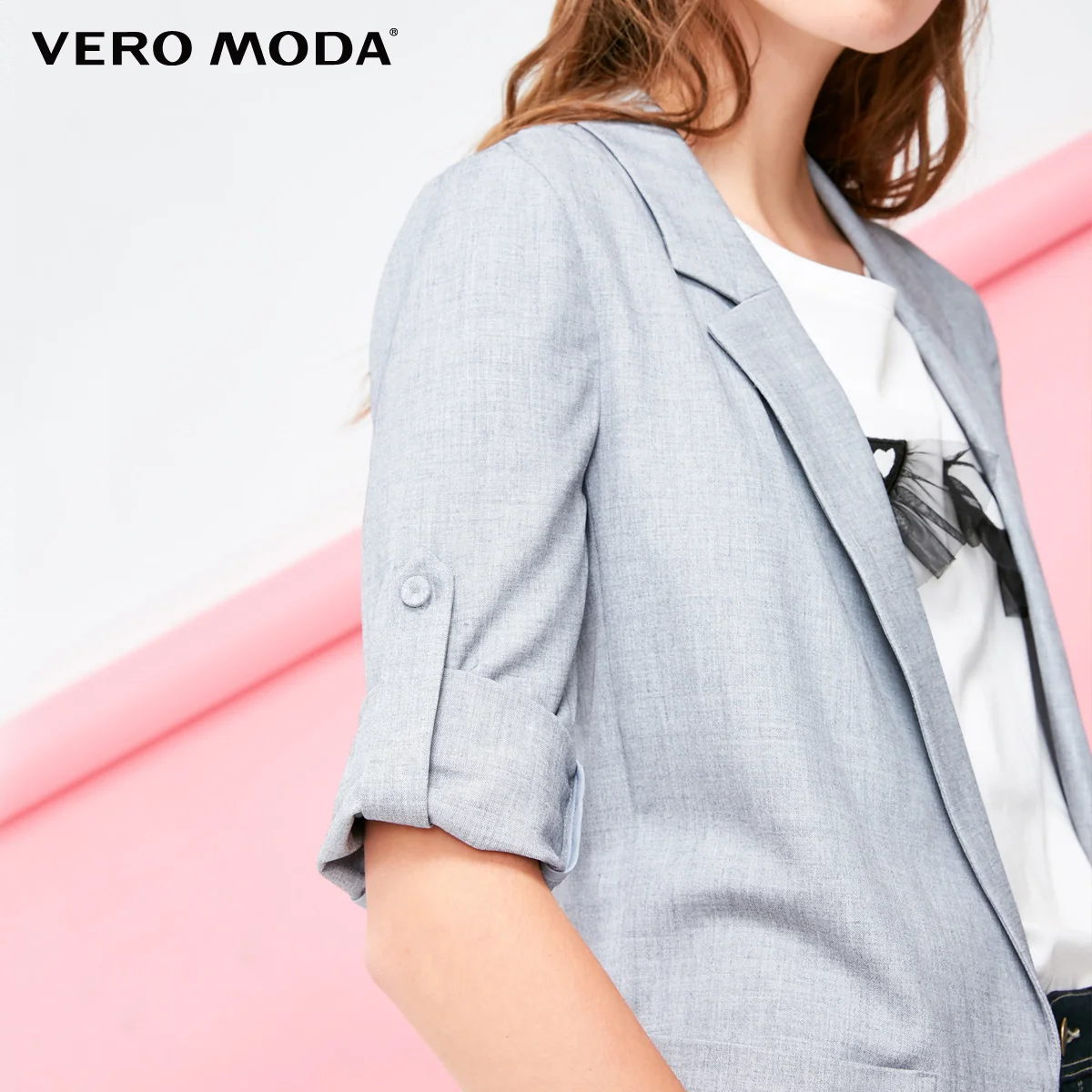 Vero Moda Women's 3/4 Sleeves Straight Fit Lapel Long Jacket Blazer | 318308509