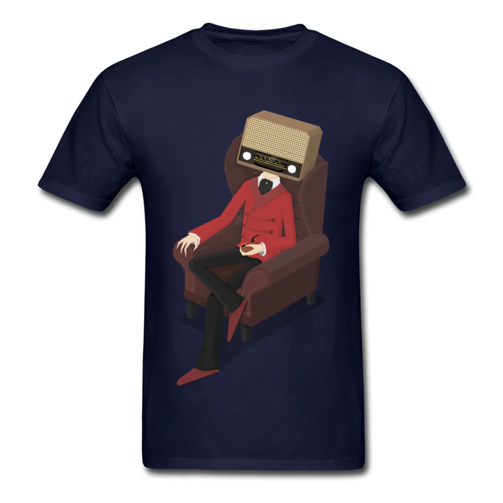 Casual T Shirts Faddish O-Neck Radiohead 100% Cotton Men Tops & Tees Summer Short Sleeve Tee-Shirts Wholesale Radiohead navy