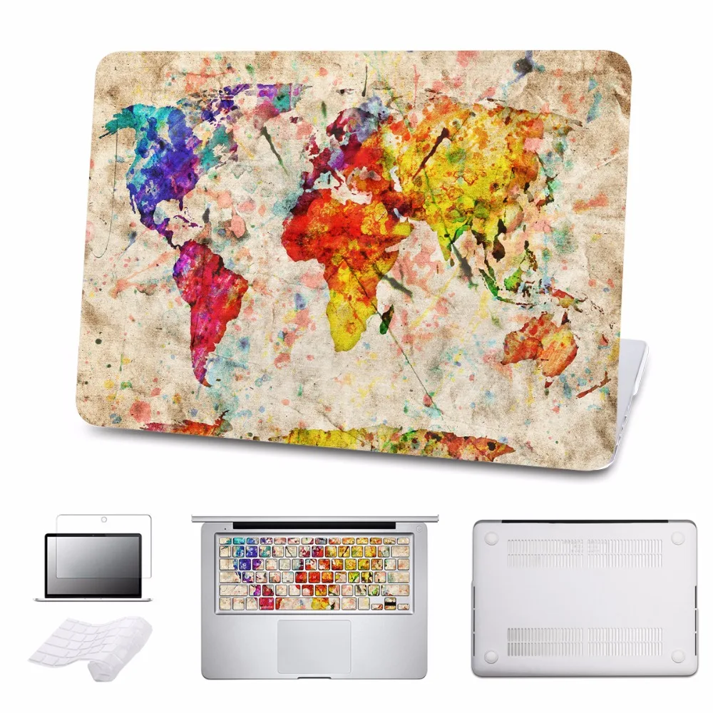 

For Macbook Air 13 case Art Word Map Printed Cover Air 11 Pro 12 13 15 Retina A1706 Touch Bar Shell Custom Made Pictures