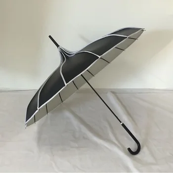 

20pcs Long Handle UV Protection Parasol Rainy & Sunny Colorful Pagoda Umbrellas Lady Photography Props wen6383