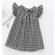Toddler font b Kids b font Baby font b Girls b font Summer check gingham Princess