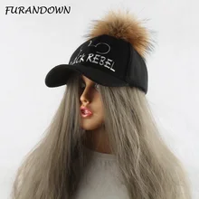 Меховая бейсболка с помпоном из меха для женщин и детей; сезон весна-осень; бейсболка для родителей и детей; шапки с героями мультфильмов