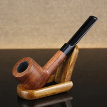 Винтаж прямо курительная трубка 9 мм фильтр табачная трубка из красного дерева подарочный набор инструментов Deplanate рот Деревянные трубы принадлежности для курения