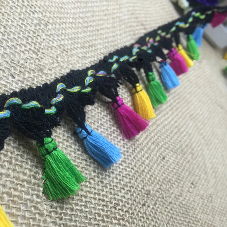 

Width 4.5 cm Fringe Lace Trim 5 Yards DIY Lace Tassel Trim Ribbon Sewing Fabric For Home Garment Curtain Handmade Accessaries