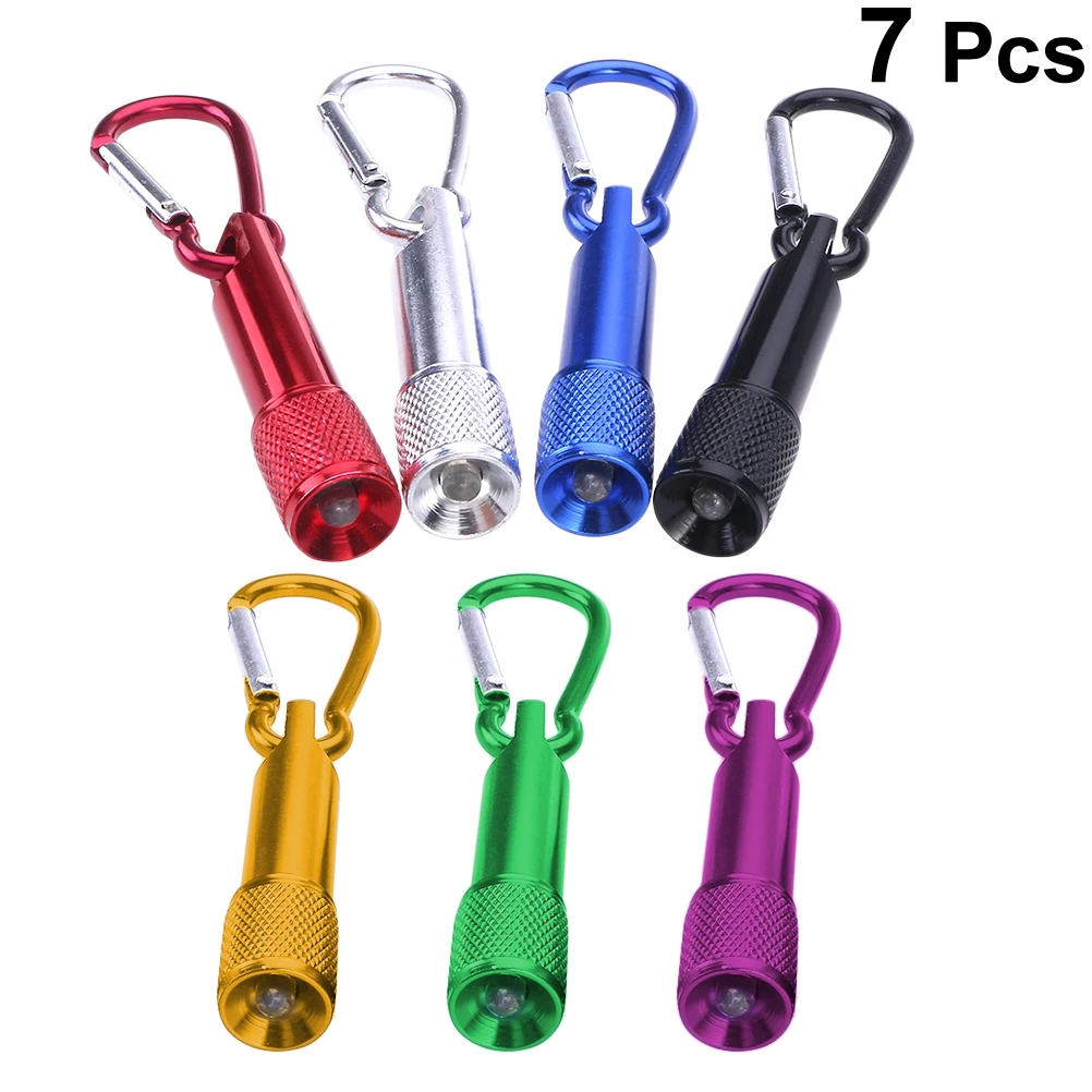

7Pcs Mini Flashilight torch Carabiner Keychain Hook Lamp Christmas Gifts LED Ultra Bright Light Flashlight Torch