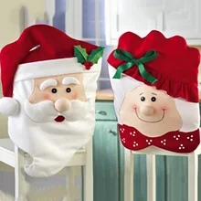 Рождественские чехлы для стульев Mr and Mrs Санта Клаус, чехлы для стульев, рождественские украшения для обеденного стола, новогодние вечерние принадлежности