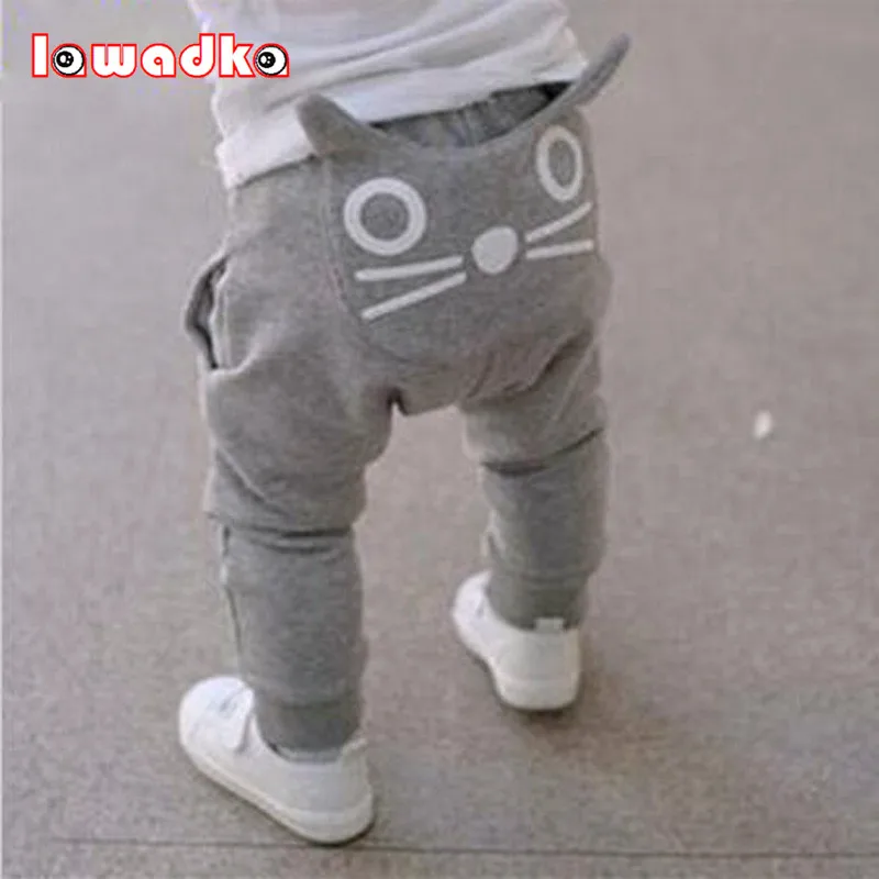 Cute Cartoon Pattern Baby Pants Boys Harem Pants Cotton Owl Trousers Spring and Autumn