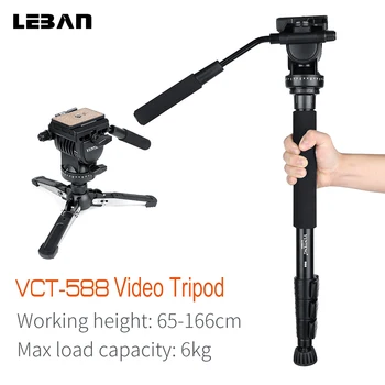 

YUNTENG VCT-588 Extendable Telescoping Monopod with Detachable Tripod Stand Base Fluid Drag Head for DSLR Camera Camcorder