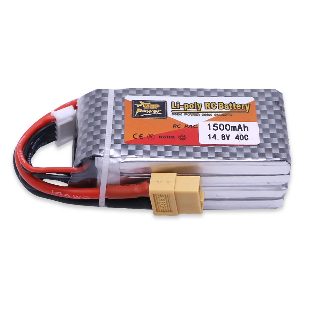 

ZOP 14.8V 1500mAh LiPo battery 4S 40C For RC Quadcopter Drone Helicopter Car Airplane Toy Part