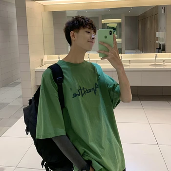 

2019 Summer Korean Version Of The Tide Male Comfortable Popular Letters Harajuku Explosion Models Loose Cotton Casual T-shirt