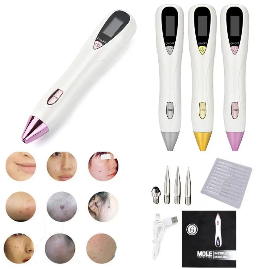 

1 Set Spot Removal Machine Pro 6-speed LCD Dark Spot Removal Pen Mole Warts Freckle Tattoo Scars Removal Machine Beauty 5U1215