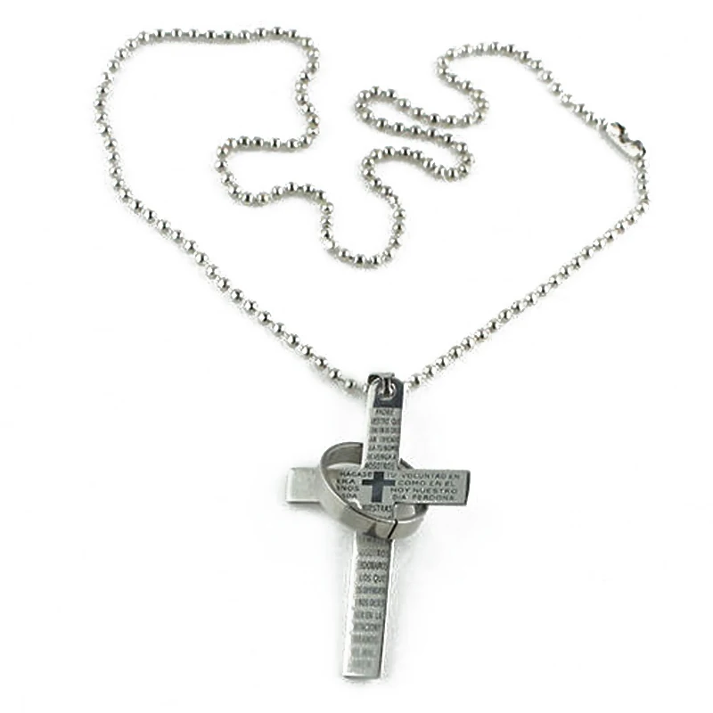 Новое поступление, мужское ожерелье из нержавеющей стали с кулоном в виде креста, винтажное ожерелье с крестиком для влюбленных, ювелирное изделие, подарок, 4 цвета