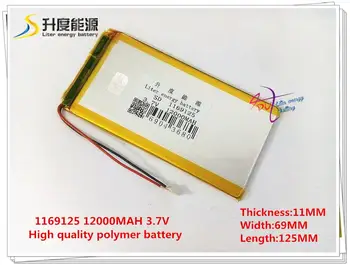 

1169125 3.7V 12000mAH 1270125 ( polymer lithium ion / Li-ion battery ) for tablet pc,Power bank,E-BOOK
