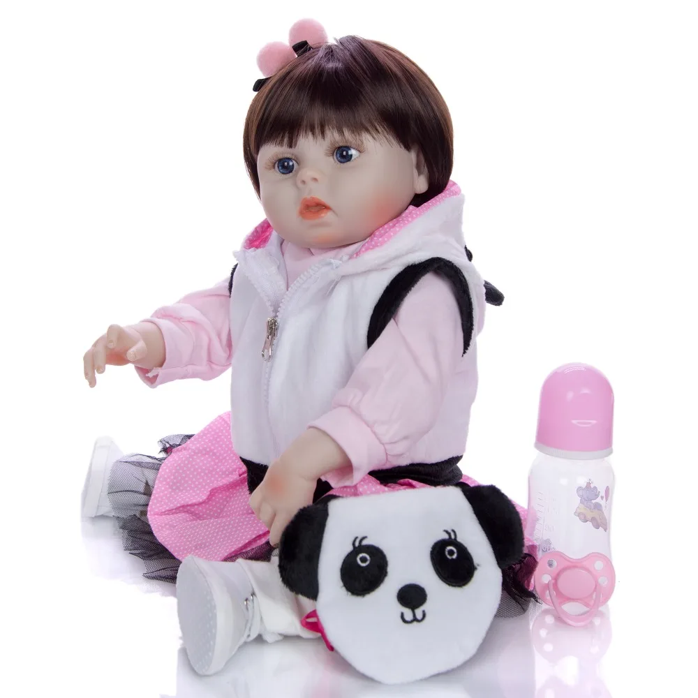 KEIUMI Мода Косплей панда Reborn Baby Dolls полный силиконовый винил 48 см реалистичный Reborn Boneca