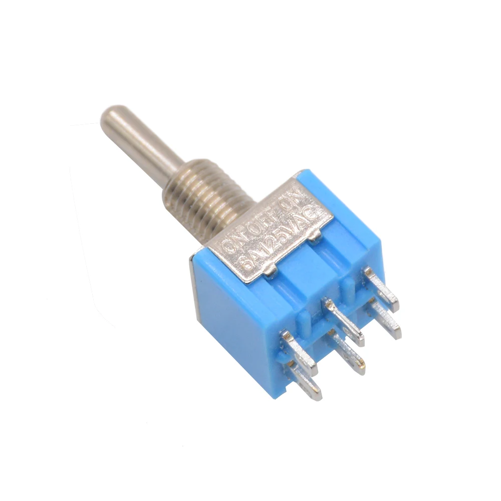 5 шт. 3 положения MTS-203 6-контактный 6 мм Мини SPDT ВКЛ-ВЫКЛ-ВКЛ 6A 125VAC Мини тумблер