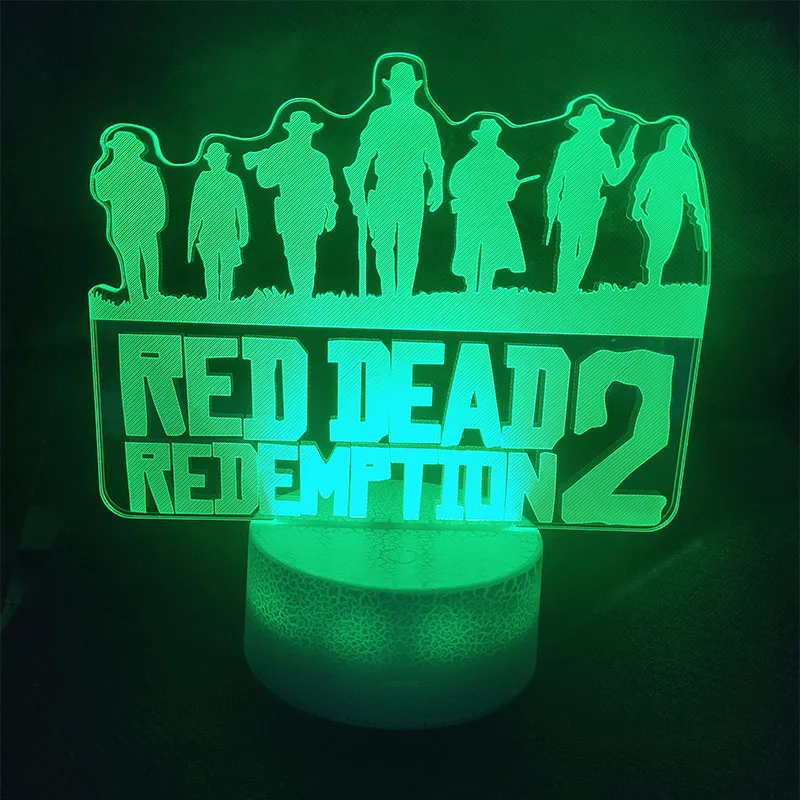 

game Red Dead: Redemptio 3D Table Lamp Acrylic LED Night Light Touch 7 Color Changing Party Decorative Light