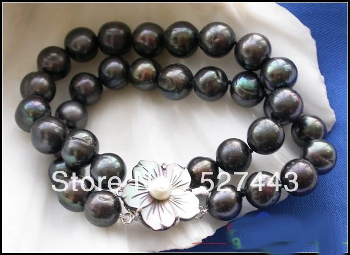

Wholesale p2024 2ROW 10MM BLACK ROUND FW CULTURED PEARL BRACELET