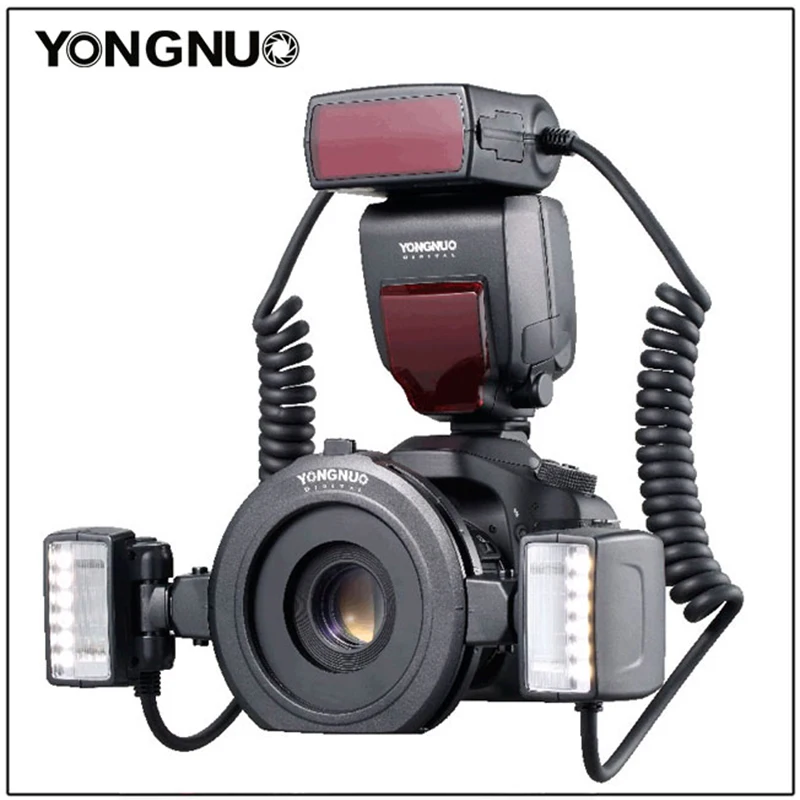 YONGNUO YN 24EX Macro Ring Flash Speedlite with 2 Flash Head 4 Adapter