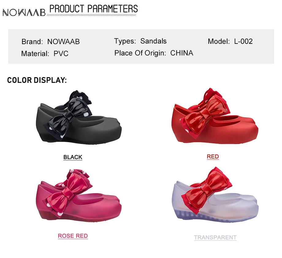 Mini Melissa/оригинальные Ultragirl+ Minnie II, новинка года, пластиковые сандалии для девочек с бантом, детские сандалии Melissa/детские Нескользящие туфли