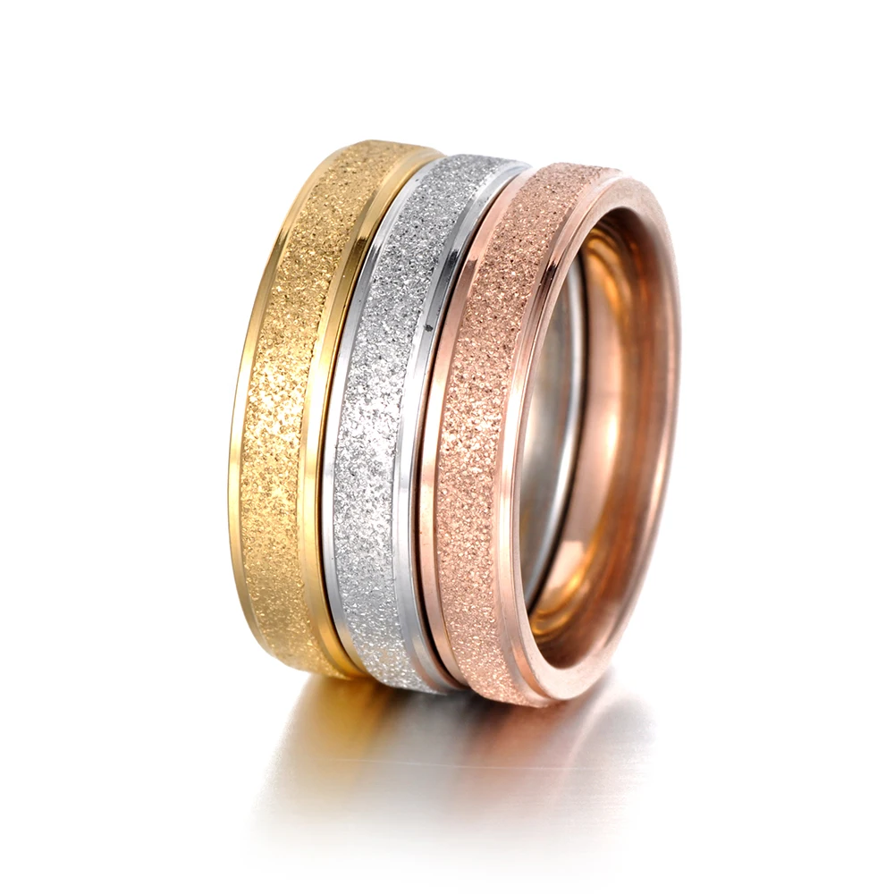 Высокое качество, 5 мм, матовая поверхность, нержавеющая сталь, юбилейное кольцо, золотой цвет, изогнутые Свадебные Кольца для женщин, Anneau R18118