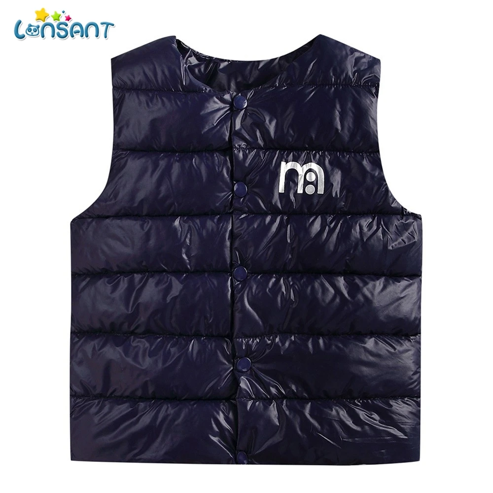

LONSANT 2018 Baby Boys Girls Winter Kids Waistcoats Children Sleeveless Solid Warm Jacket waistcoat Tops Printed zipper clothes