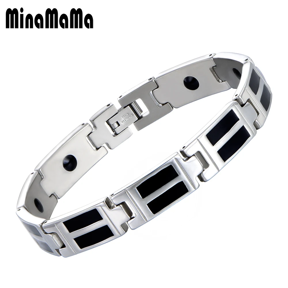 Energy Balance Health Care Jewelry Men's Bracelets Black Stainless