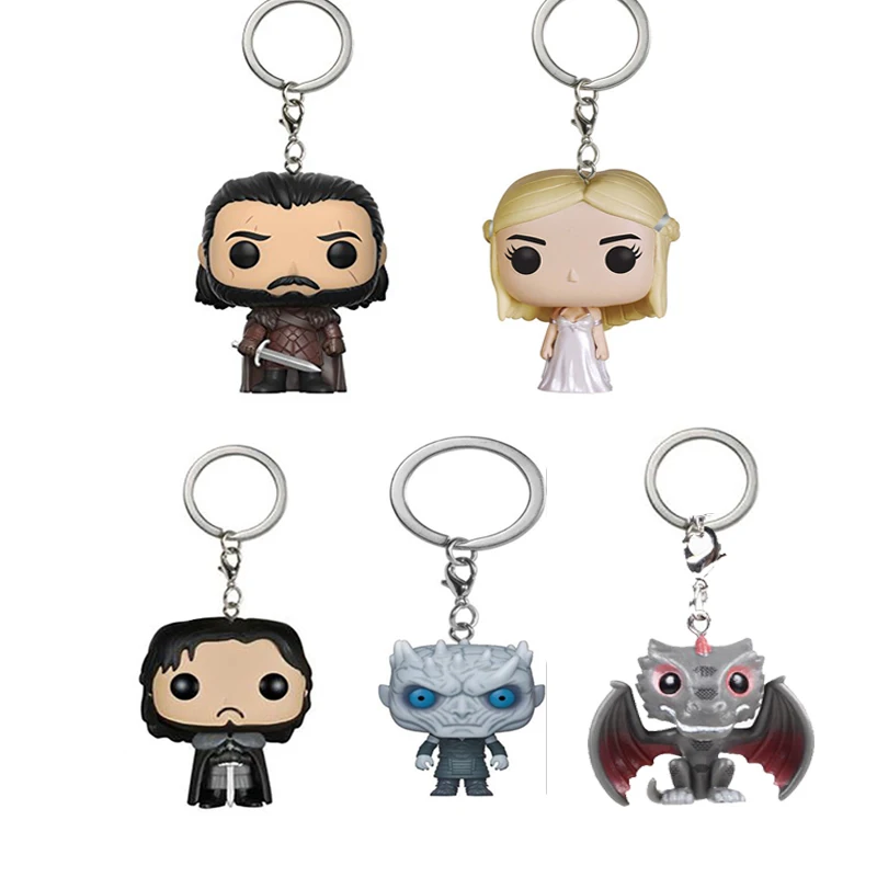 

New Game of Thrones Drogon & JON SNOW Daenerys action Figure toys doll Collection Model Pocket keychain gift for children