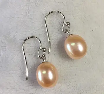 

charming 11-12mm south sea gold pink baroque pearl earring 925s