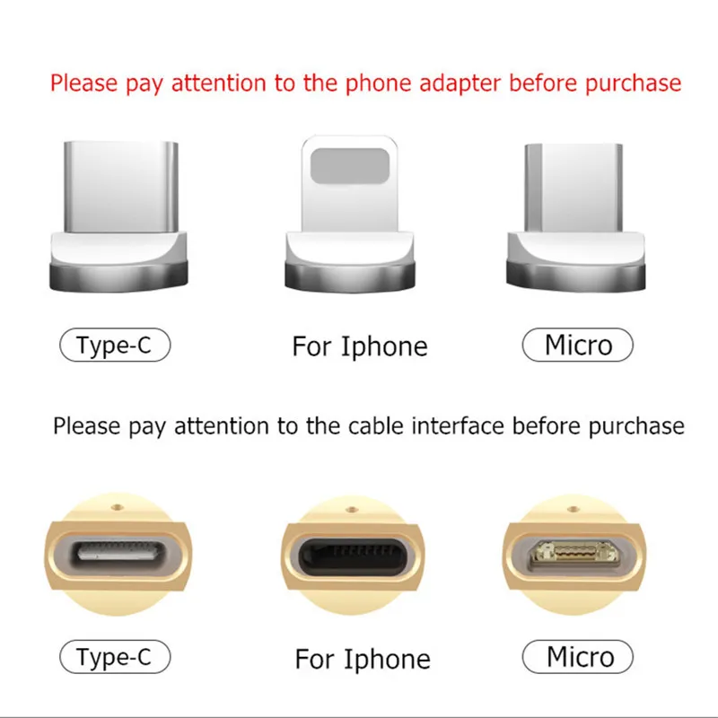 Магнитный Кабель-адаптер для Iphone samsung, магнитный Micro USB разъем type-C, адаптер для зарядки для IPhone, Android, кабели для зарядки