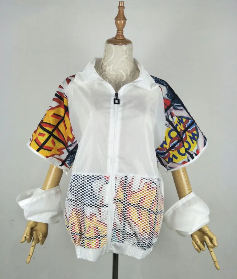 New Hollow Out Back Embroidery Bomber Jacket Sun Protection Loosen Jacket Student Harajuku Oversize Female Basic Coats