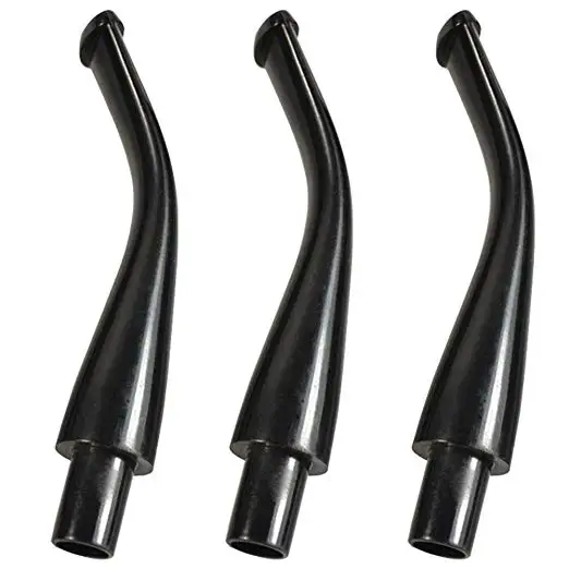 3pcs Black Ebonite Mouthpieces Pipe Stems Tobacco Pipe Stem for Smoking