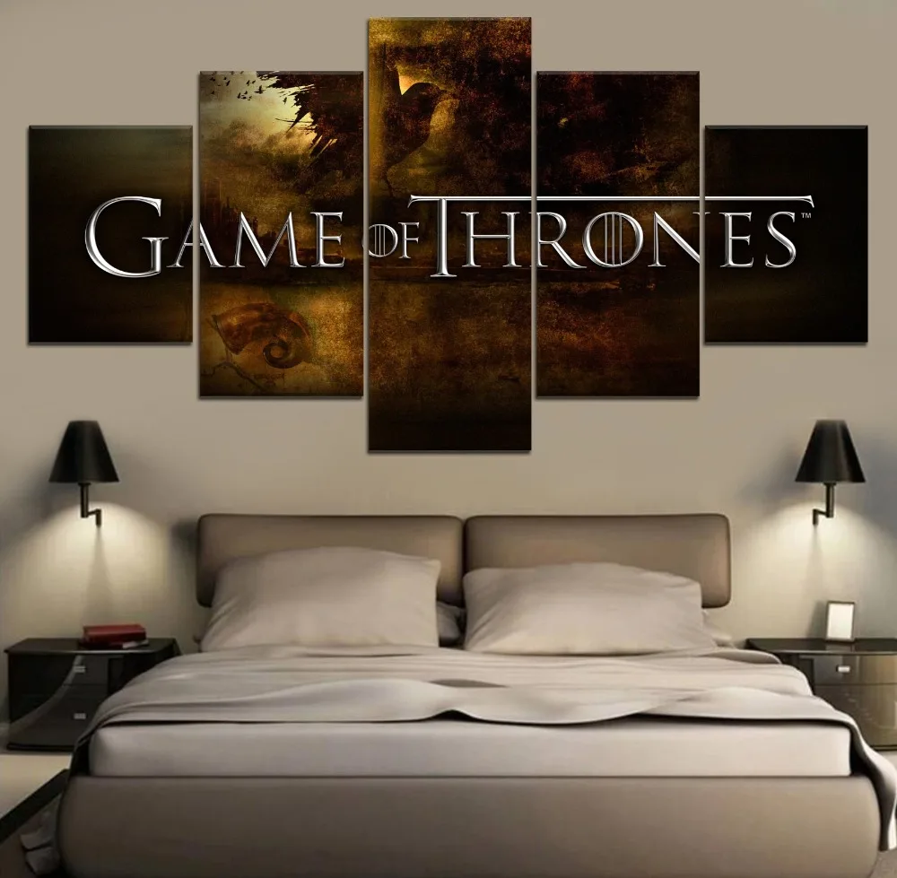 

5 Piece Canvas Wall Art Painting Game of thrones Movie Modern Painting Canvas Wall Art HD Print Canvas For Living Room Artwork