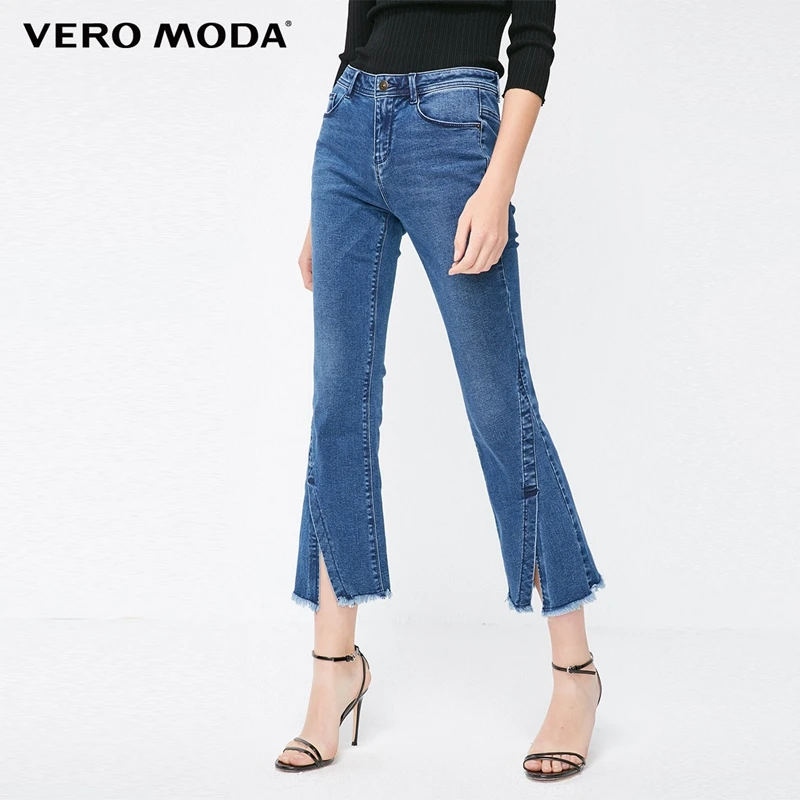 

Vero Moda 2019 New Women's Vintage Raw-edge Cotton-rich Slightly Flared Jeans | 318349543