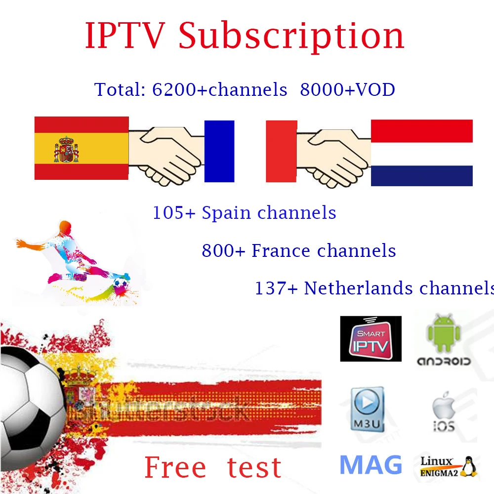 

1 year IPTV M3U Subscription Spain France Netherlands Portugal Italy Include Adult Sport Support Enigma2 TV Box H96 Max Android
