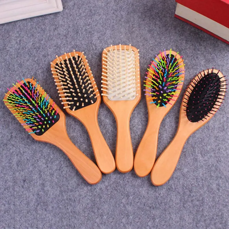 Hot Sale Natural Bamboo Wood Massage Comb Air Cushion Health Large-Panel Comb Long Hair Care