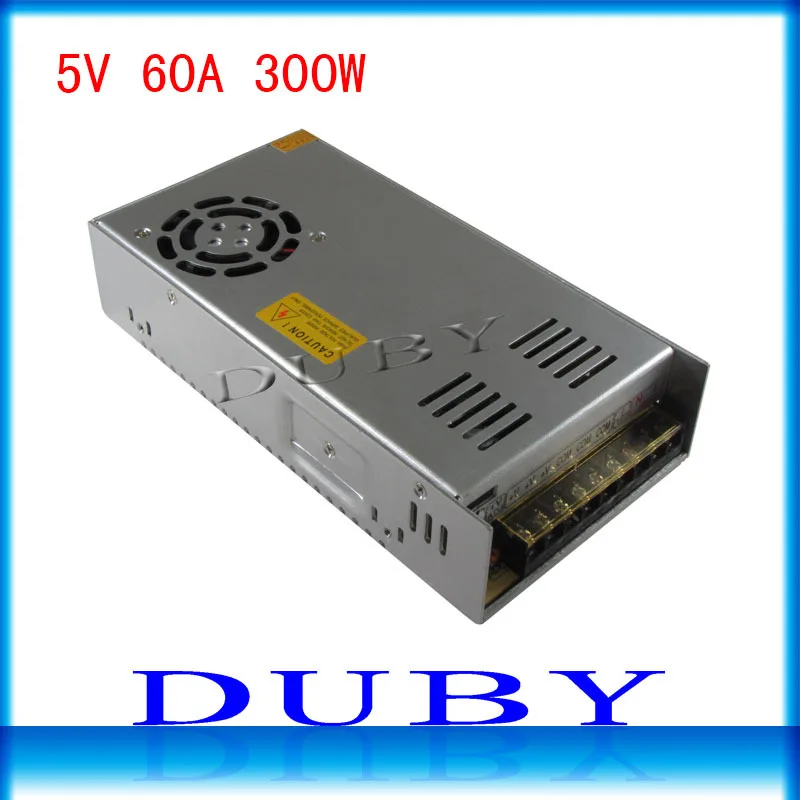 

5V 60A 300W Switching power supply Driver For LED Light Strip Display AC100-240V Factory Supplier Free shipping