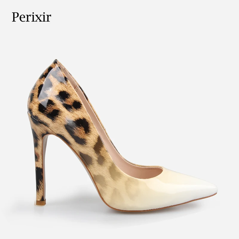 

Top Quality Leopard Gradual Change Color Women Pumps Pointed Toe Thin High Heels 2019 Summer New Fashion Luxury Women Shoes