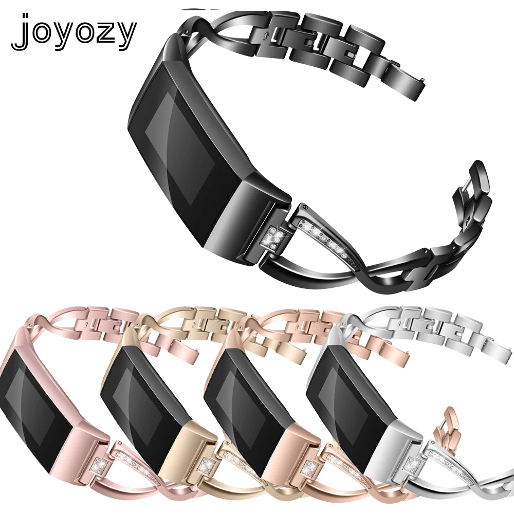 

Compatible Fitbit Charge 3 / Charge3 SE Bands,Stainless Steel Bracelet Metal Watch Wrist Band Replacement for Fitbit Charge3