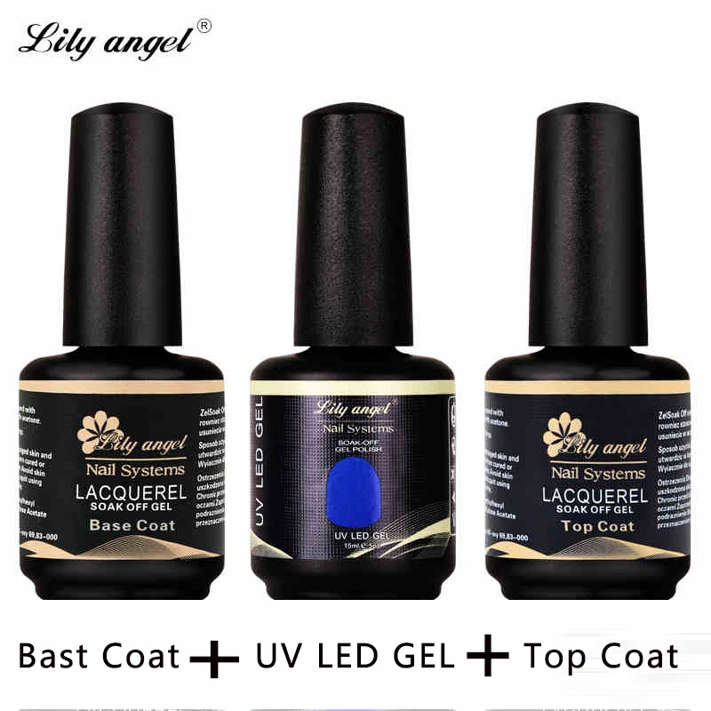 Buy Lily angel 3pcs/set 15ML Professional Top Coat +UV