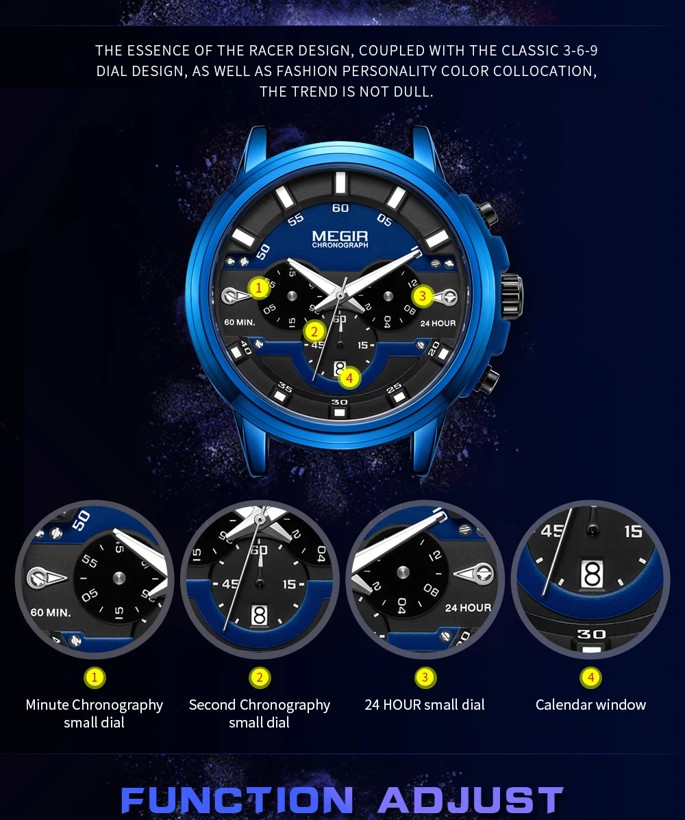 MEGIR мужские спортивные водонепроницаемые мужские s часы лучший бренд класса люкс кварцевые наручные часы Hour Erkek Kol Saati Relogio Masculino ML2080G