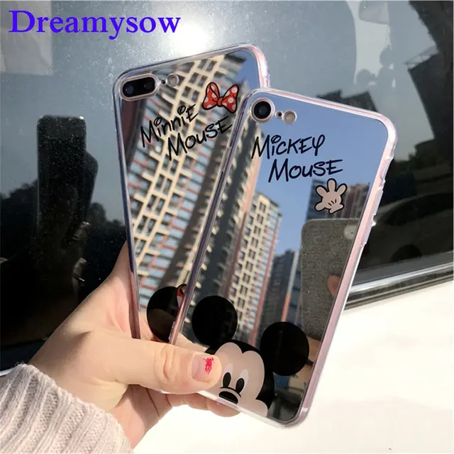 Mickey Mouse Soft TPU Case for iPhone Xs Max XR X 8 7 6 6S Plus Cute Cartoon Minnie Mirror Silicone Cases for iPhone X 5 5S SE
