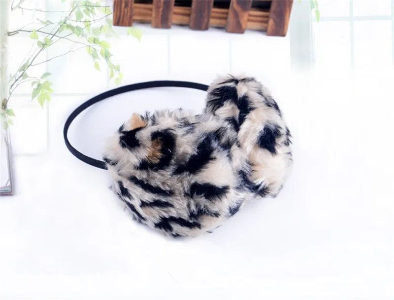 YSDNCHI Earmuffs Candy Color Plush Ear Warmers Protector Autumn Leopard Earmuffs Winter Thermal Unisex Sweet Fashion