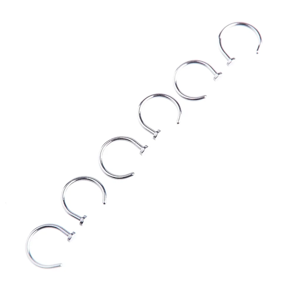 12 шт./лот 6 мм/8 мм/10 мм зажим для носа кольца для мужчин и женщин сексуальное тело простой пирсинг ювелирные изделия