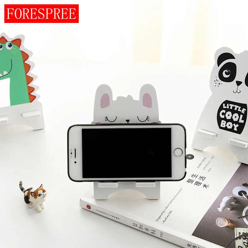 

Cute Phone Holder Universal Wooden Mobile Phone Stand Kawaii Rabbit Panda Dinosaur Tablet Desk Holder Stand For iPhone Xiaomi