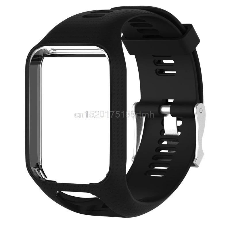 Силиконовый ремешок для наручных часов TomTom Runner 2 3 Spark 3 gps спортивные часы# T50P# Прямая поставка - Цвет ремешка: Черный