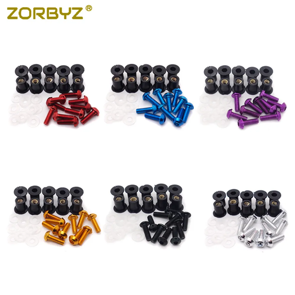 ZORBYZ 10 шт. M5 мотоциклы лобовое стекло Винты Болты Комплект хорошо гайки шайбы |