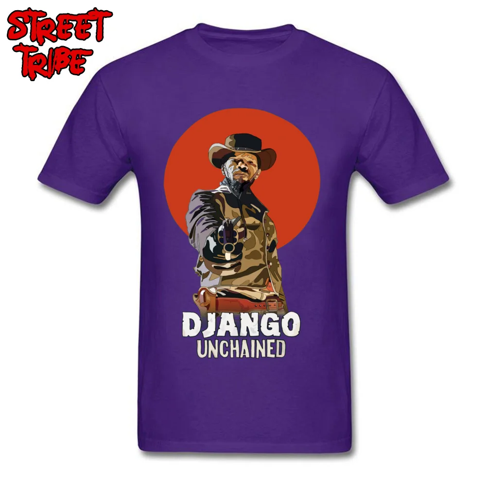 Latest Male Tops Tees DJANGO UNCHAINED 17398 Casual T Shirts Cotton Short Sleeve comfortable Tops Shirt Crewneck DJANGO UNCHAINED 17398 purple