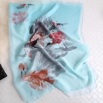 

Silk scarf women 2020 new fashion floral print silk scarves shawls and wraps lady pashmina foulard bandana hijabs scarfs